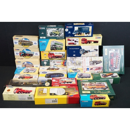 1237 - 24 Boxed Corgi diecast models to include Road Transport Heritage CC10101, 05505 75th Anniversary Cel... 