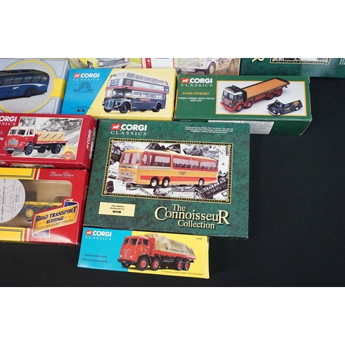 1237 - 24 Boxed Corgi diecast models to include Road Transport Heritage CC10101, 05505 75th Anniversary Cel... 