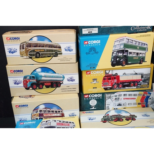 1237 - 24 Boxed Corgi diecast models to include Road Transport Heritage CC10101, 05505 75th Anniversary Cel... 