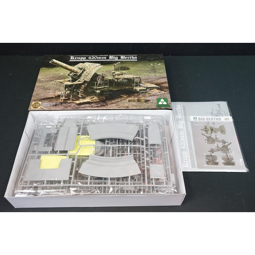 293 - Four boxed Takom 1/35 plastic military model kits to include 2035 Krupp 420mm Big Bertha, 2032 WWI/W... 