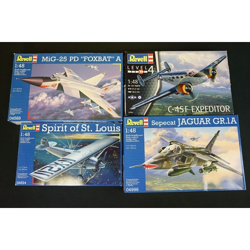 296 - 15 Boxed 1/48 Revell plastic model kits to include 04520 Consolidated PBY-5 Cataline, 04641 Chinook ... 