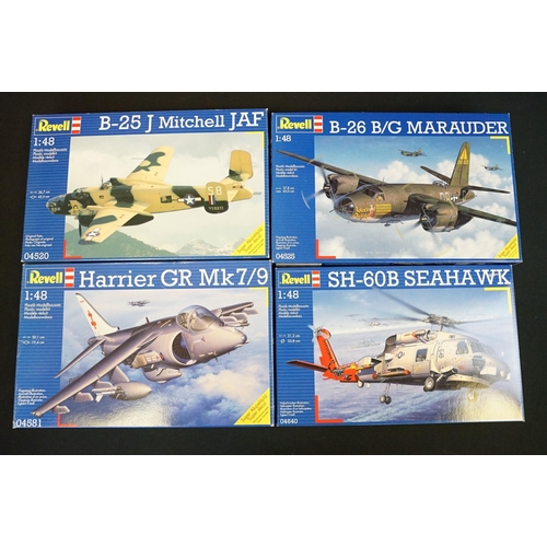 296 - 15 Boxed 1/48 Revell plastic model kits to include 04520 Consolidated PBY-5 Cataline, 04641 Chinook ... 