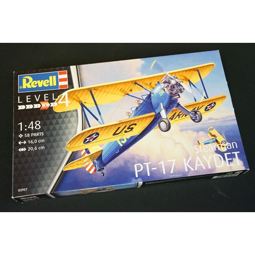 296 - 15 Boxed 1/48 Revell plastic model kits to include 04520 Consolidated PBY-5 Cataline, 04641 Chinook ... 