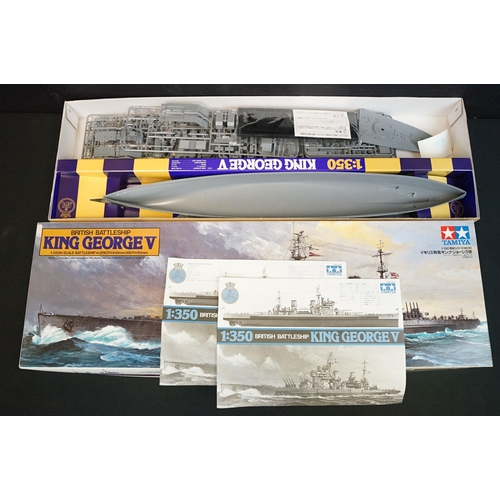 299 - Two boxed Tamiya 1/350 plastic model kits to include US Battleship 78018 BB-63 BB-63 Missouri and Br... 