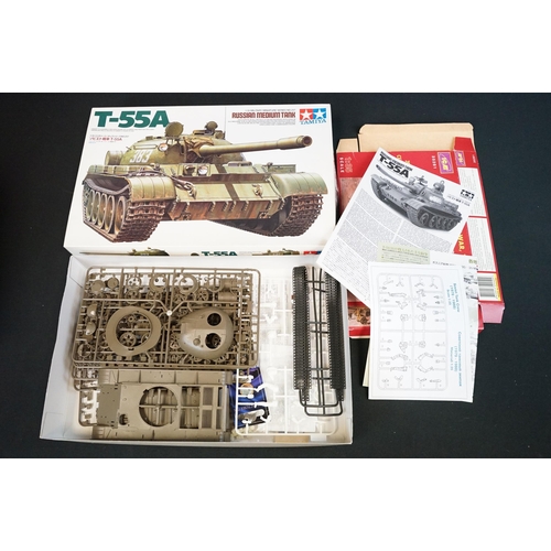 300 - Six boxed Tamiya 1/35 plastic military model kits to include 230 Dragon Wagon US 40 Ton Tank Transpo... 