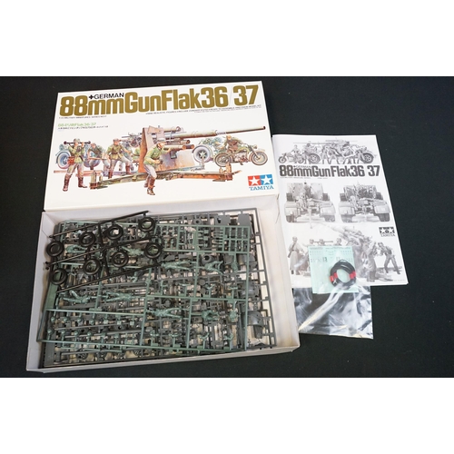 300 - Six boxed Tamiya 1/35 plastic military model kits to include 230 Dragon Wagon US 40 Ton Tank Transpo... 