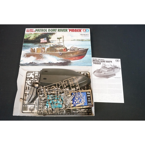 Seven boxed Tamiya plastic model kits to include 1/350 78003 German ...