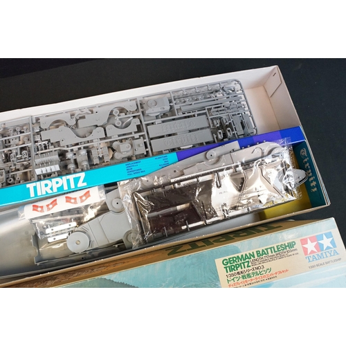 Seven boxed Tamiya plastic model kits to include 1/350 78003 German ...