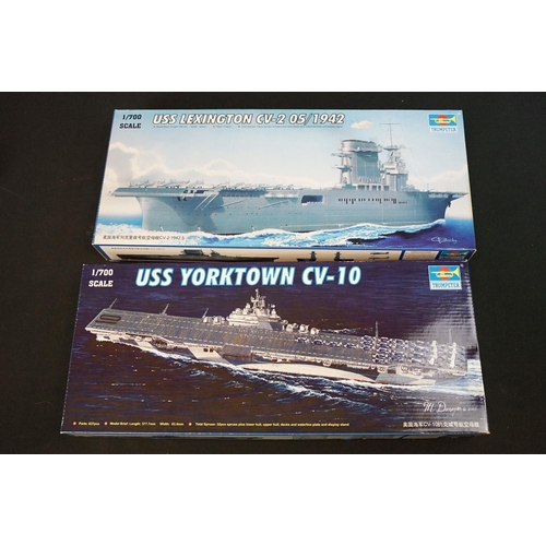 311 - 24 Boxed 1/700 Trumpeter plastic model kits to include 05732 USS Abraham Lincoln CVN-72, 05767 Germa... 