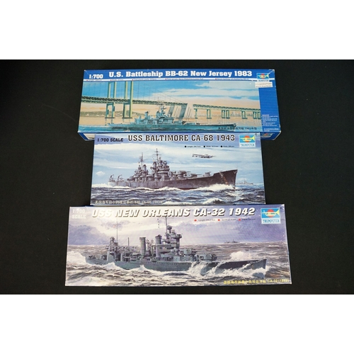 311 - 24 Boxed 1/700 Trumpeter plastic model kits to include 05732 USS Abraham Lincoln CVN-72, 05767 Germa... 