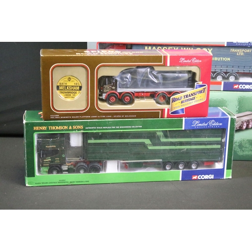 1292 - Seven boxed Corgi heavy haulage diecast models to include CC12203 Eddie Stobart, CC11504 Spiers Road... 