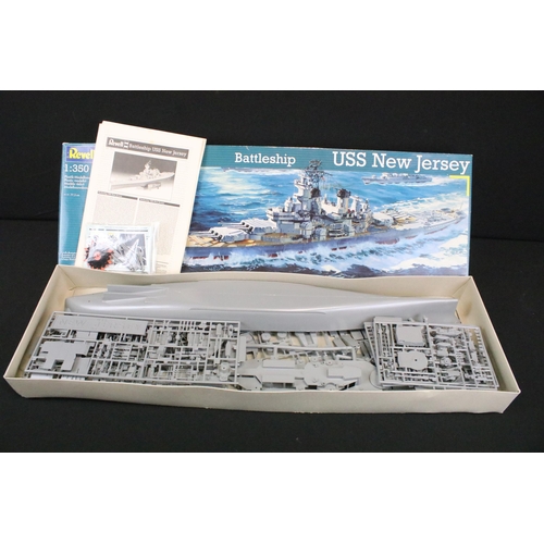 312 - Three boxed Revell plastic model kits to include 1/400 05087 USS Enterprise Aircraft Carrier, 1/144 ... 