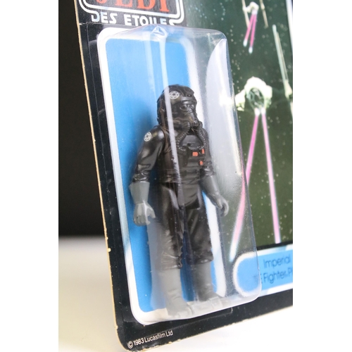 1664 - Star Wars - Original carded Palitoy Tri-Logo Return Of The Jedi Imperial Tie Fighter figure, 79 back... 