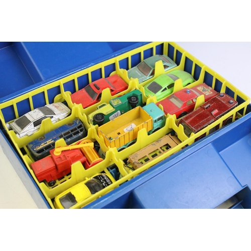 1313 - Three diecast model carry cases to include 2 x Matchbox and 1 x Zee Toys Zee Collectors Case, with 8... 