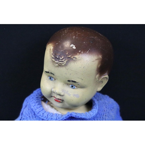 422 - Four early-mid 20th C dolls to include Armand Marseille bisque headed, sleeping blue glass eyes, tee... 