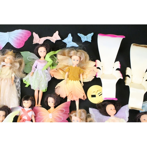 438 - Collection of Hornby Flower Fairies dolls and accessories to include 13 x figures, clothing, 5 x sta... 