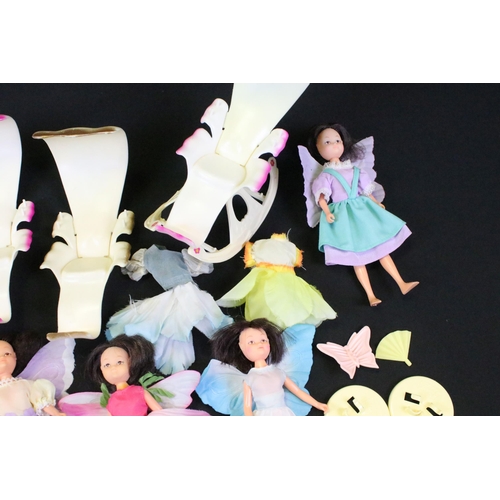 438 - Collection of Hornby Flower Fairies dolls and accessories to include 13 x figures, clothing, 5 x sta... 