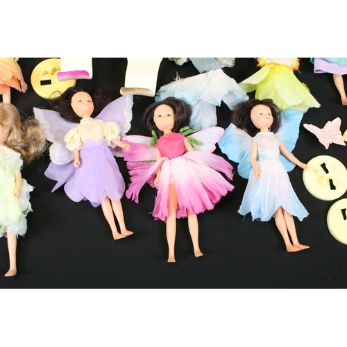 438 - Collection of Hornby Flower Fairies dolls and accessories to include 13 x figures, clothing, 5 x sta... 