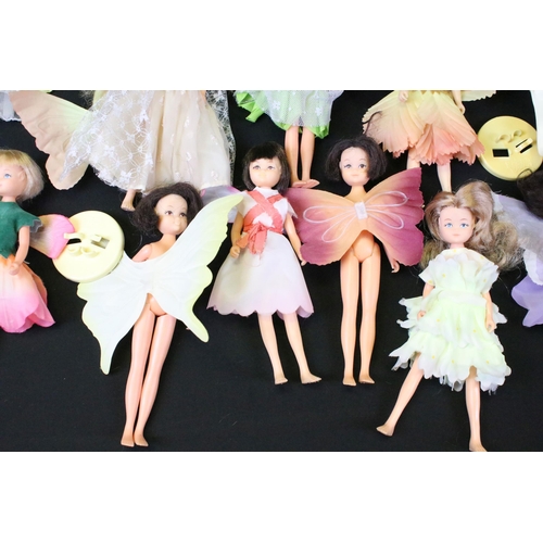 438 - Collection of Hornby Flower Fairies dolls and accessories to include 13 x figures, clothing, 5 x sta... 