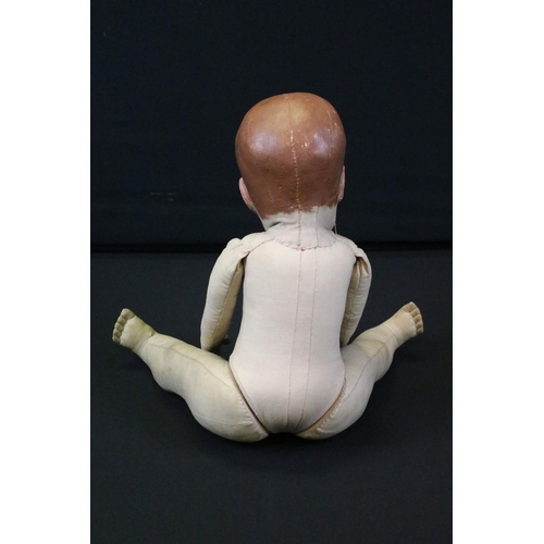 444 - Kathe Kruse no 71 doll no 1 circa 1910-1930, marked to foot, wide hip, painted face, showing some ma... 