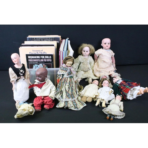 448 - Collection of Early 20th C onwards bisque headed dolls to include 2 x Armand Marseille dolls (1 x ma... 