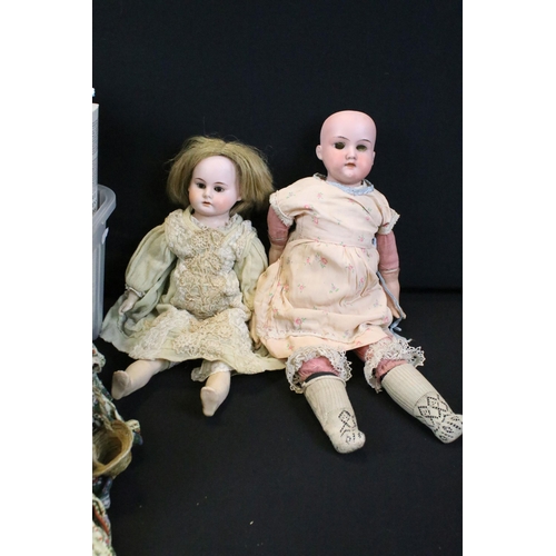 448 - Collection of Early 20th C onwards bisque headed dolls to include 2 x Armand Marseille dolls (1 x ma... 