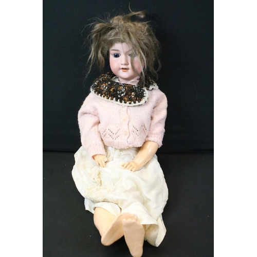 449 - Three Early 20th C Armand Marseille bisque headed dolls to include 1 x marked 351/14k to neck with b... 