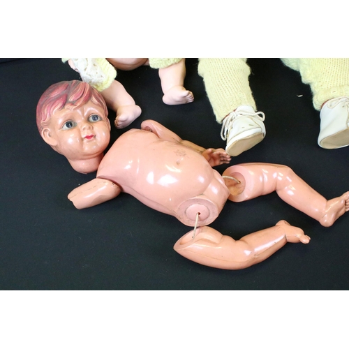 453 - Two Armand Marseille Baby Dolls with composite body's Marked AM Germany 351 (1 x doll missing arms),... 