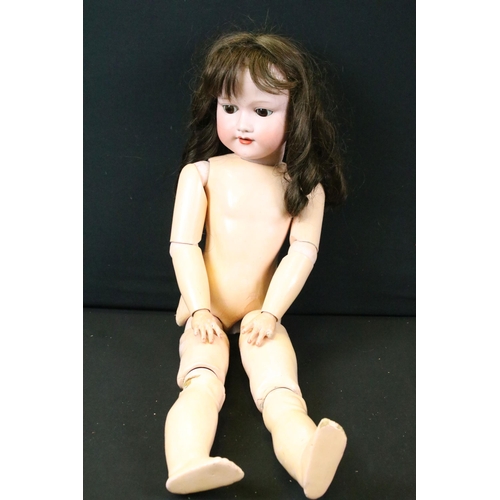 457 - Three Early 20th C Armand Marseille bisque headed dolls to include 1 x marked 390 A.9.M to neck with... 