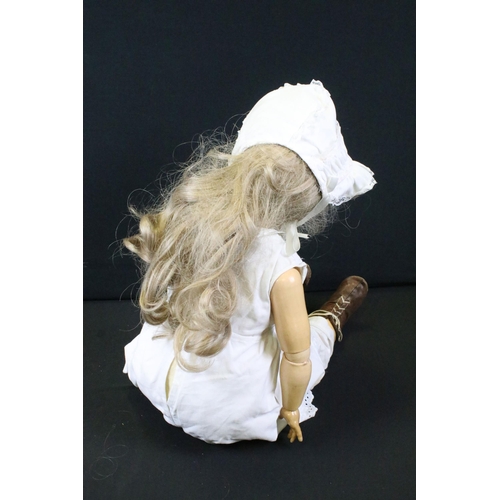 457 - Three Early 20th C Armand Marseille bisque headed dolls to include 1 x marked 390 A.9.M to neck with... 