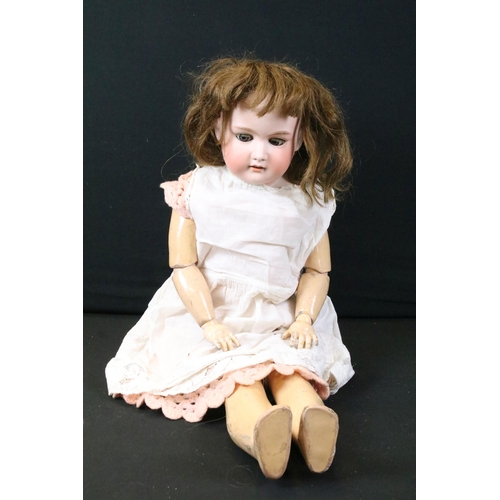 457 - Three Early 20th C Armand Marseille bisque headed dolls to include 1 x marked 390 A.9.M to neck with... 