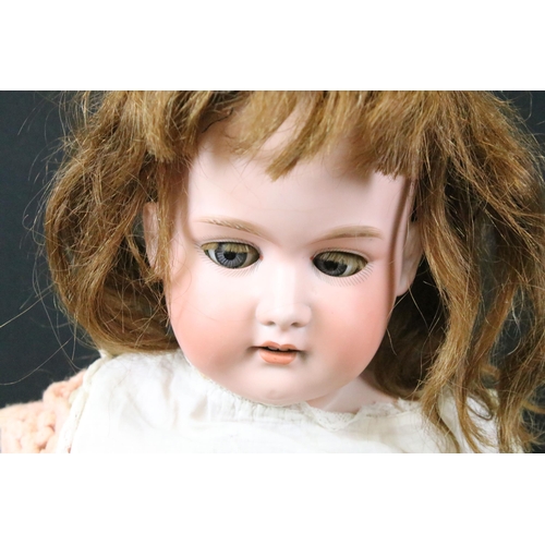 457 - Three Early 20th C Armand Marseille bisque headed dolls to include 1 x marked 390 A.9.M to neck with... 