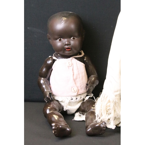 458 - Three Early 20th C German Armand Marseille bisque headed dolls to include black baby doll marked A.M... 