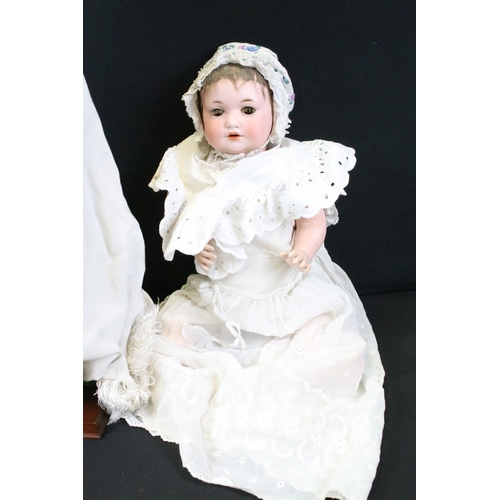 458 - Three Early 20th C German Armand Marseille bisque headed dolls to include black baby doll marked A.M... 