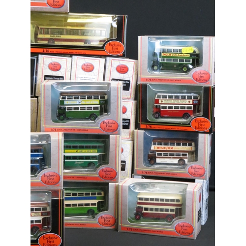 1215 - 50 Boxed 1/76 scale EFE Exclusive First Editions diecast model buses to include De-Regulation, De Lu... 