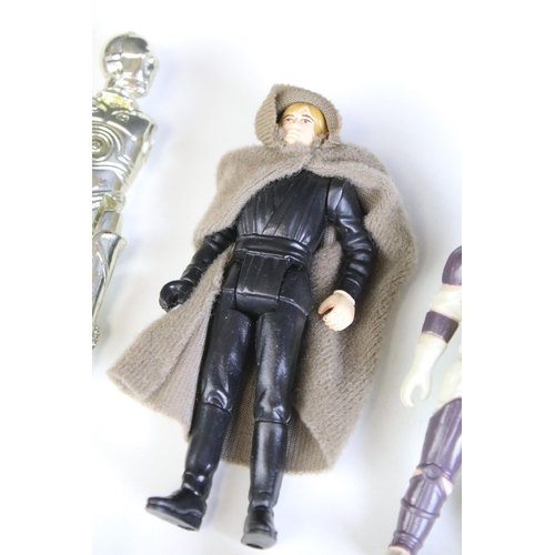 1671 - Star Wars - 14 original Star Wars figures to include Logray Ewok Medicine Man, Han Solo In Trench Co... 