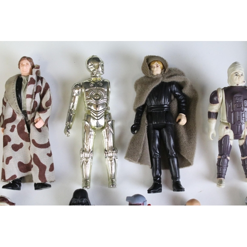 1671 - Star Wars - 14 original Star Wars figures to include Logray Ewok Medicine Man, Han Solo In Trench Co... 