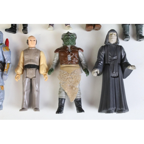 1671 - Star Wars - 14 original Star Wars figures to include Logray Ewok Medicine Man, Han Solo In Trench Co... 