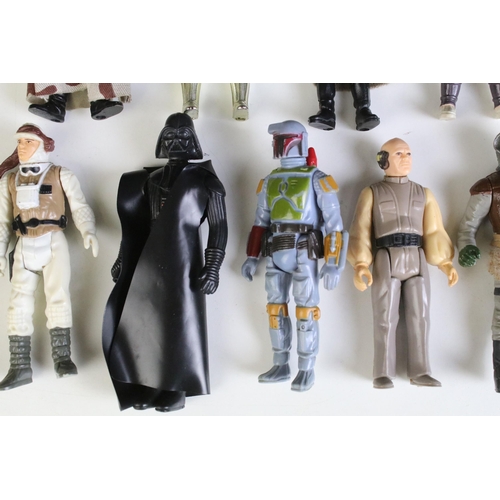 1671 - Star Wars - 14 original Star Wars figures to include Logray Ewok Medicine Man, Han Solo In Trench Co... 