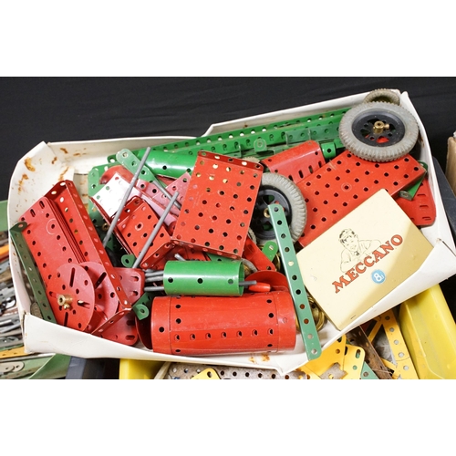 387 - Very large collection of Meccano items and accessories featuring various colour parts, wheels, instr... 