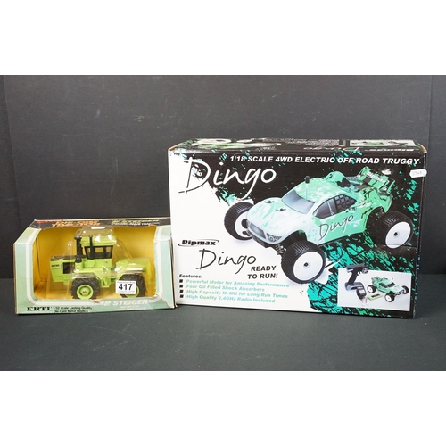 417 - Boxed 1/18 Ripmax Dingo 4WD Electric Off Road Truggy (complete and unused) plus a boxed ERTL 1/32 Di... 