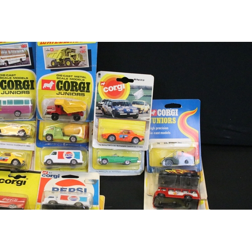 1058 - 50 Carded Corgi Juniors diecast models to include Whizzwheels Duple Vista 25 Coach, 76 US Military J... 