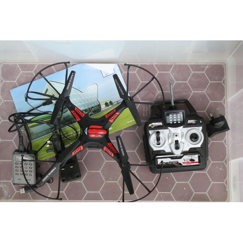 389 - Radio Control - Collection of eight R/C helicopters / drones to include Flying Gadgets X-Cam Quadcop... 