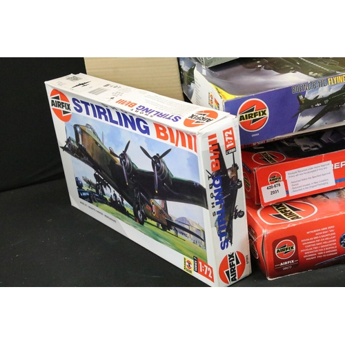 333 - 14 Boxed Airfix 1/72 plastic military model kits to include A12050 BAe Nimrod, 10998 The Dam Busters... 