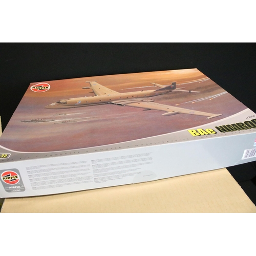 333 - 14 Boxed Airfix 1/72 plastic military model kits to include A12050 BAe Nimrod, 10998 The Dam Busters... 