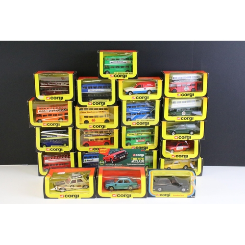 1265 - 21 Boxed Corgi diecast models to include 295 Renault 5TS, 470 Green Line Bus, 480 AEC Renown, 499 Fo... 