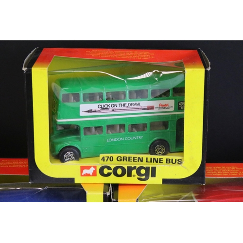 1265 - 21 Boxed Corgi diecast models to include 295 Renault 5TS, 470 Green Line Bus, 480 AEC Renown, 499 Fo... 