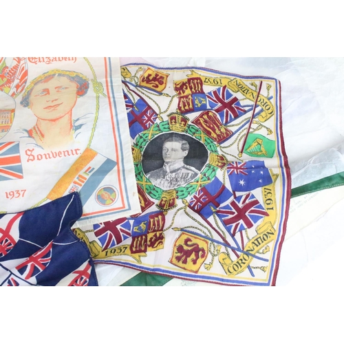 211A - Collection of assorted early to mid 20th Century commemorative handkerchiefs and scarves to include ... 