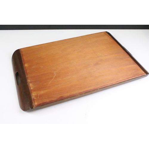 162 - Taxidermy - An early 20th century butterfly wing serving tray of rectangular form, glazed, approx 51... 