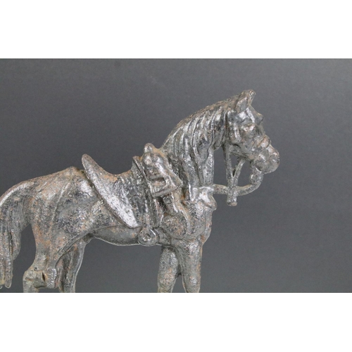 171 - Antique cast iron model of a Boer War horse, approx 21cm high